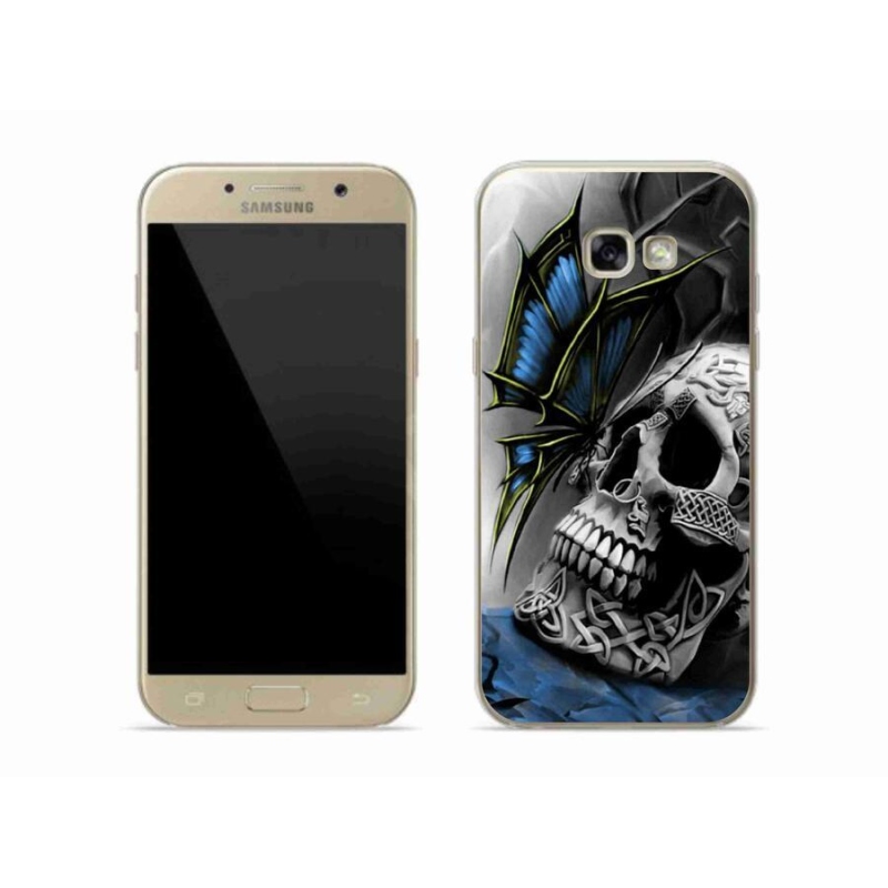 Gelový kryt mmCase na mobil Samsung Galaxy A5 (2017) - motýl a lebka