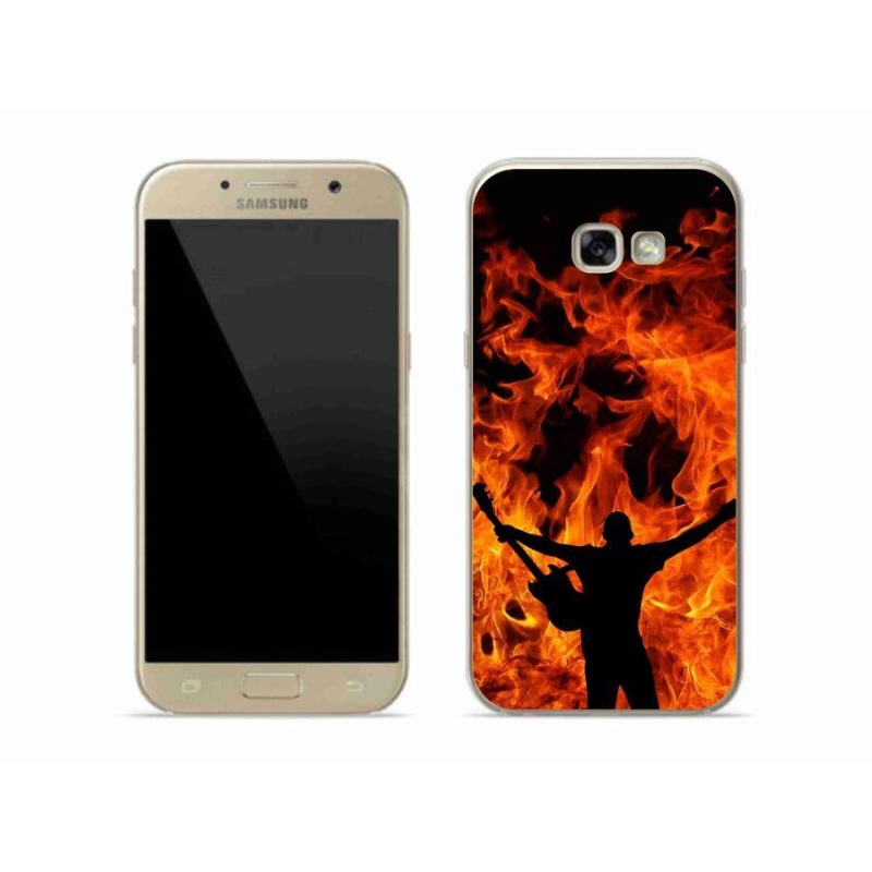 Gelový kryt mmCase na mobil Samsung Galaxy A5 (2017) - muzikant a oheň
