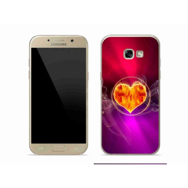 Gelový kryt mmCase na mobil Samsung Galaxy A5 (2017) - ohnivé srdce