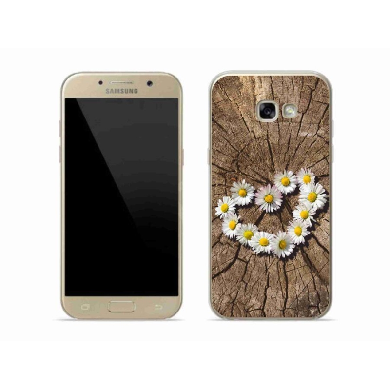 Gelový kryt mmCase na mobil Samsung Galaxy A5 (2017) - srdce z kopretin