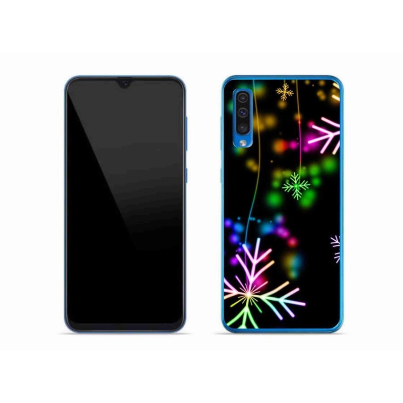 Gelový kryt mmCase na mobil Samsung Galaxy A50 - barevné vločky