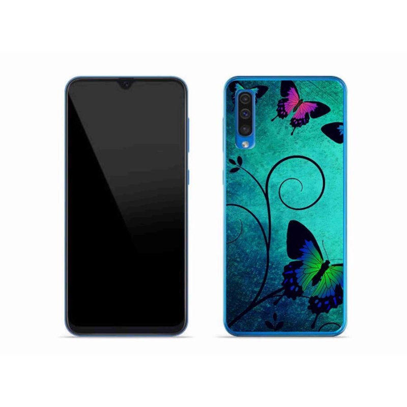 Gelový kryt mmCase na mobil Samsung Galaxy A50 - barevní motýli