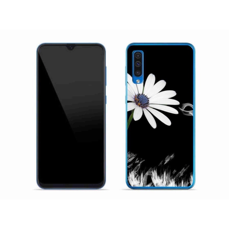 Gelový kryt mmCase na mobil Samsung Galaxy A50 - bílá květina
