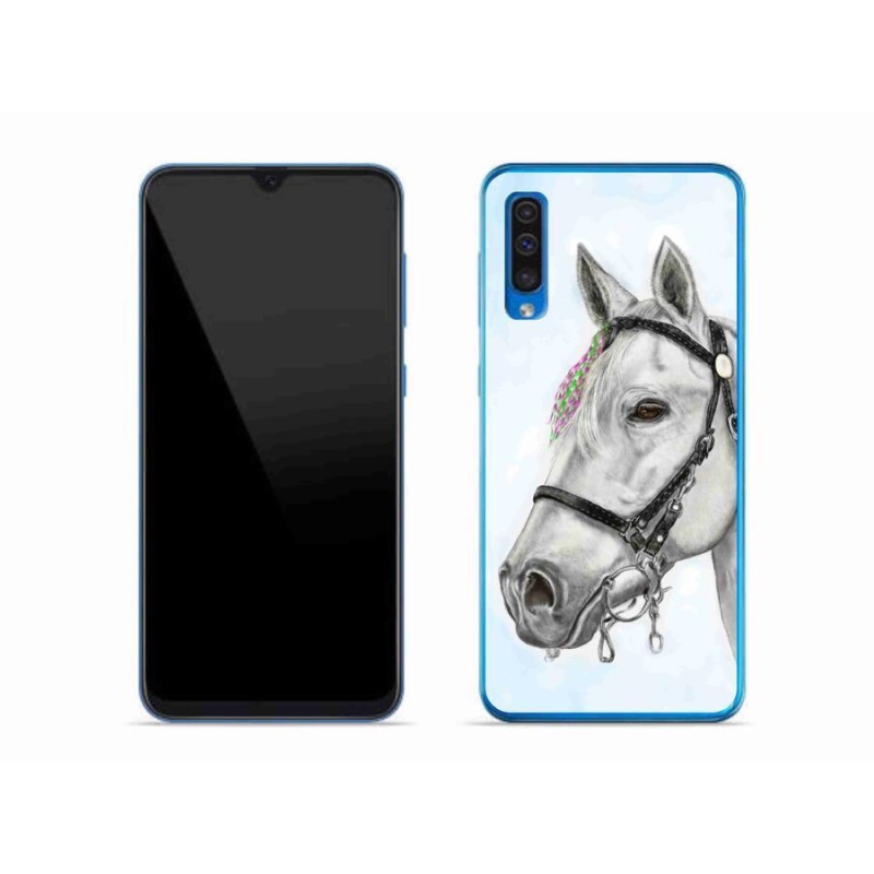 Gelový kryt mmCase na mobil Samsung Galaxy A50 - bílý kůň 1