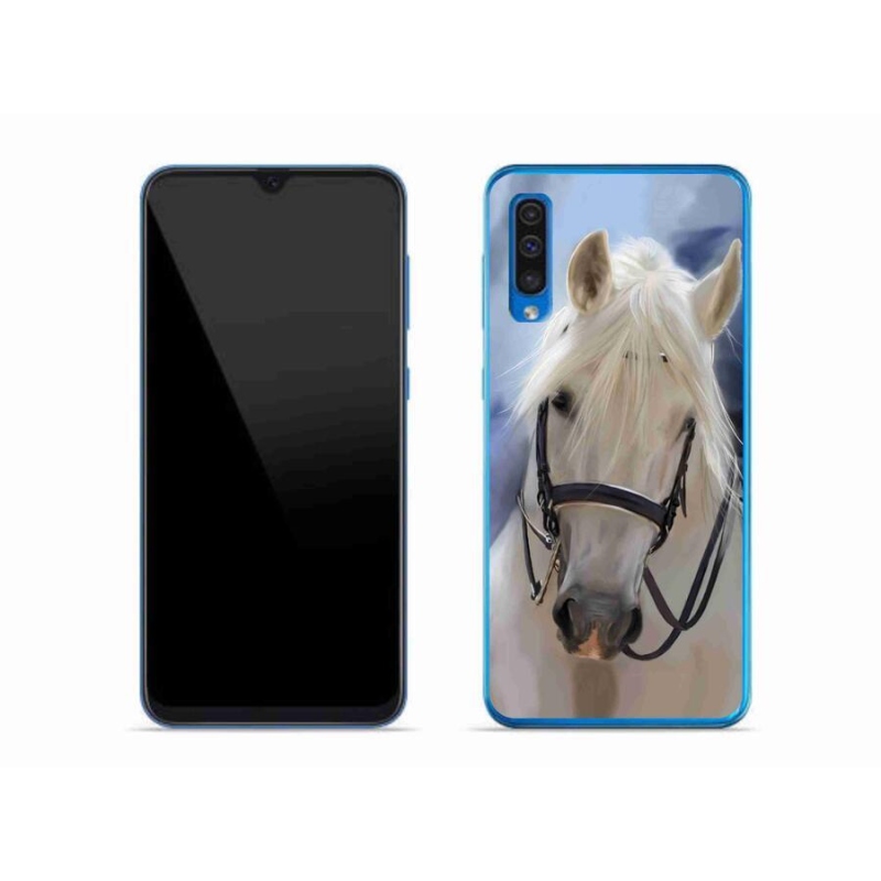 Gelový kryt mmCase na mobil Samsung Galaxy A50 - bílý kůň