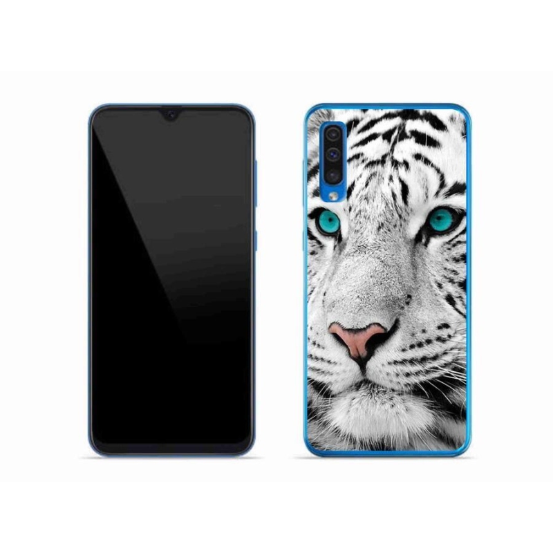 Gelový kryt mmCase na mobil Samsung Galaxy A50 - bílý tygr