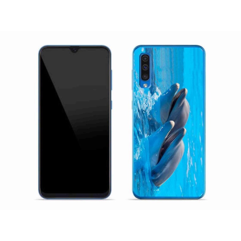 Gelový kryt mmCase na mobil Samsung Galaxy A50 - delfíni