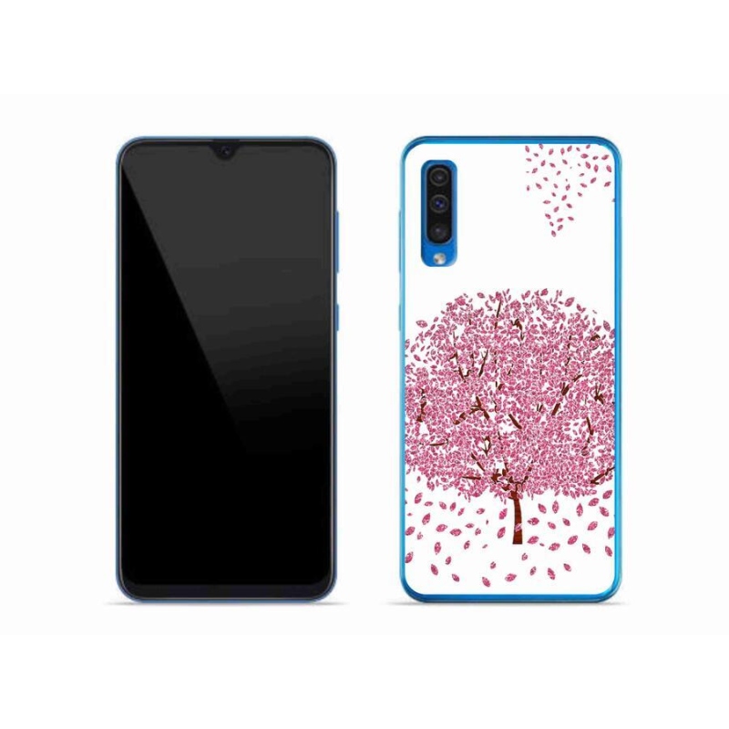 Gelový kryt mmCase na mobil Samsung Galaxy A50 - kreslený strom s listy