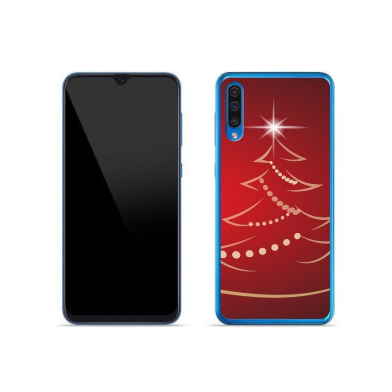 Gelový kryt mmCase na mobil Samsung Galaxy A50 - kreslený vánoční stromek