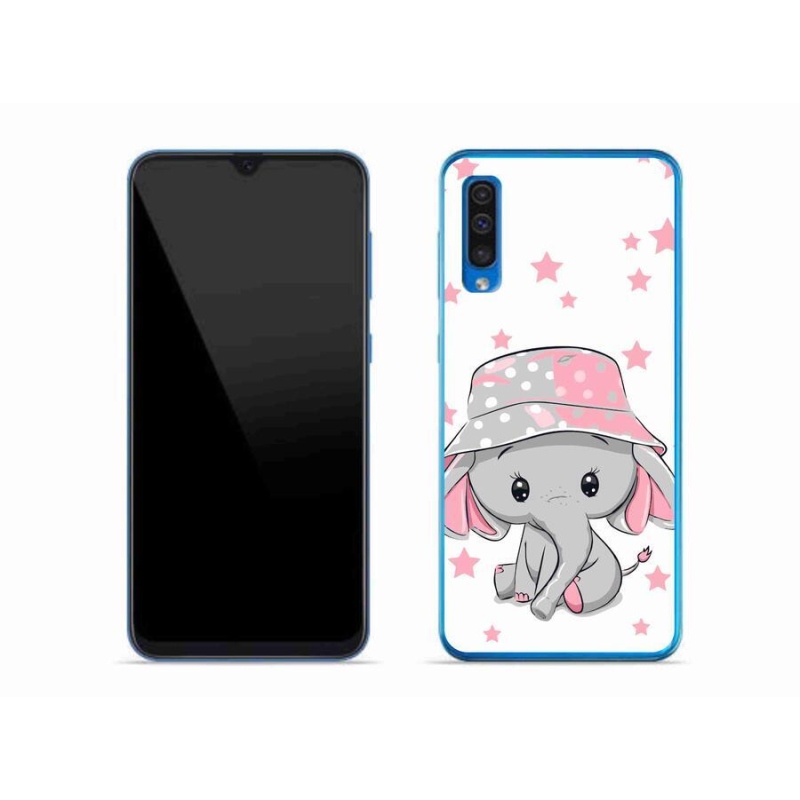 Gelový kryt mmCase na mobil Samsung Galaxy A50 - růžový slon