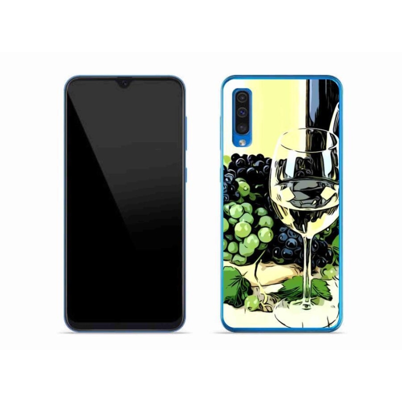 Gelový kryt mmCase na mobil Samsung Galaxy A50 - sklenka vína