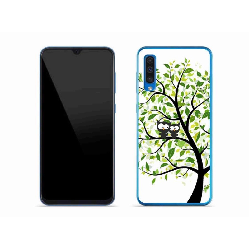 Gelový kryt mmCase na mobil Samsung Galaxy A50 - sovičky na stromě