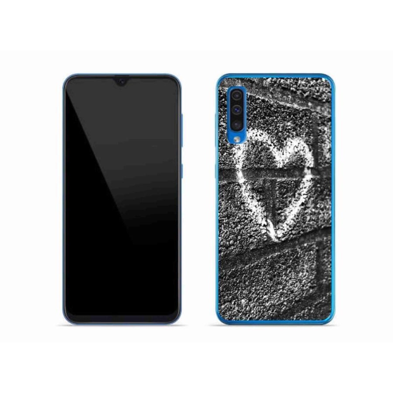 Gelový kryt mmCase na mobil Samsung Galaxy A50 - srdce na zdi