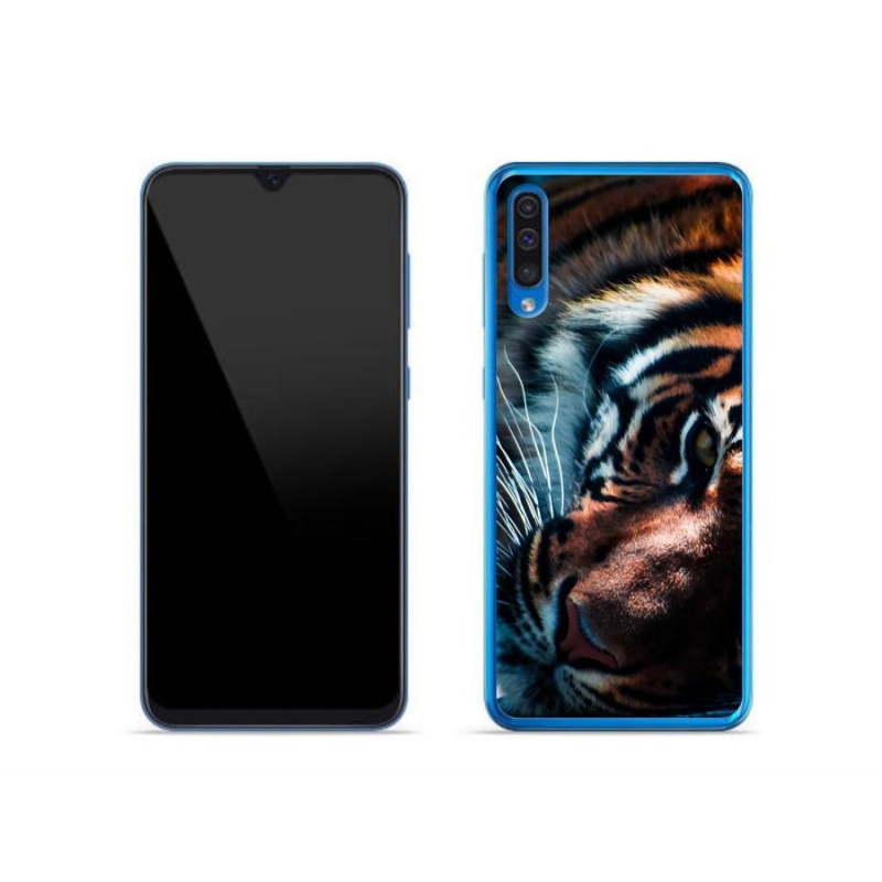 Gelový kryt mmCase na mobil Samsung Galaxy A50 - tygří pohled