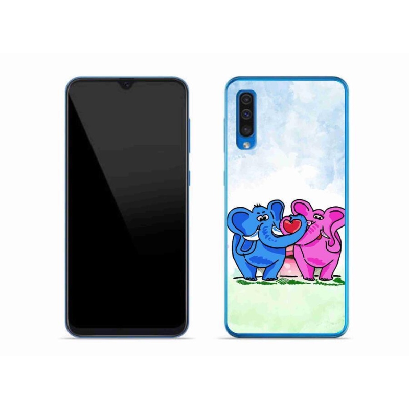 Gelový kryt mmCase na mobil Samsung Galaxy A50 - zamilovaní sloni