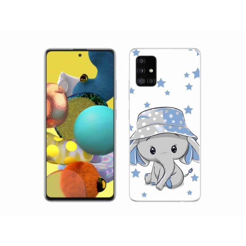 Gelový kryt mmCase na mobil Samsung Galaxy A51 5G - modrý slon