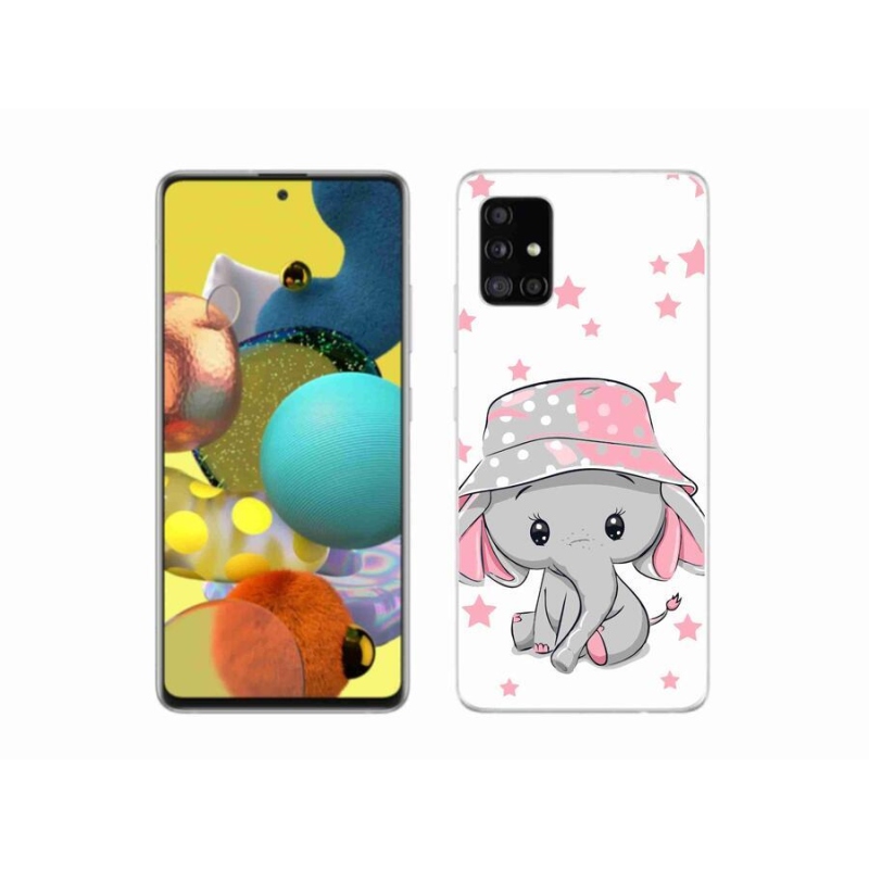 Gelový kryt mmCase na mobil Samsung Galaxy A51 5G - růžový slon