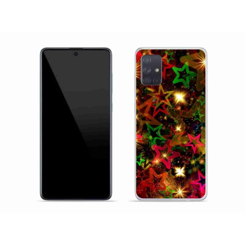 Gelový kryt mmCase na mobil Samsung Galaxy A51 - barevné hvězdičky