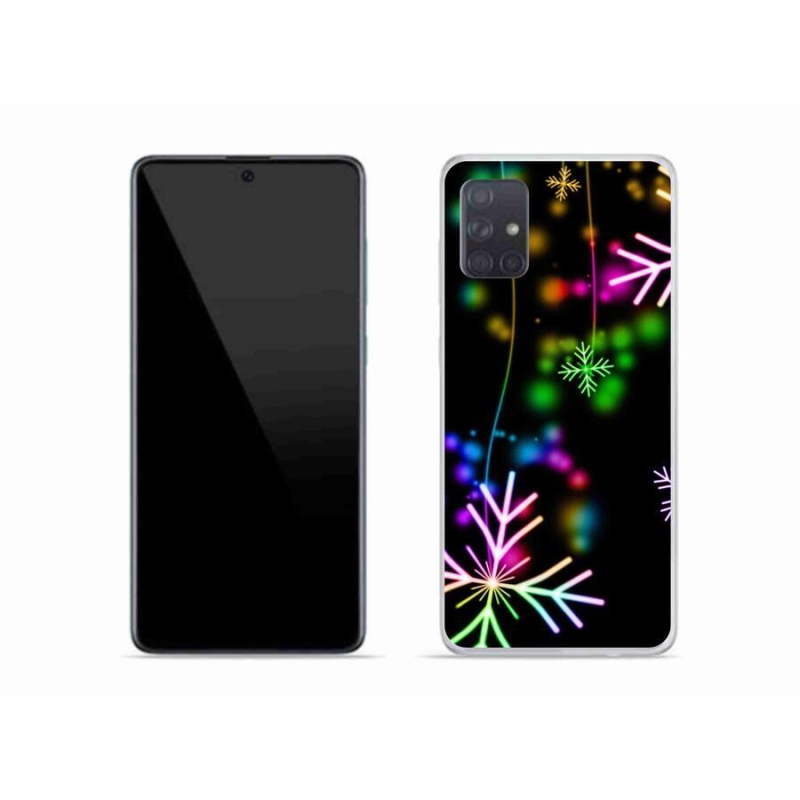 Gelový kryt mmCase na mobil Samsung Galaxy A51 - barevné vločky
