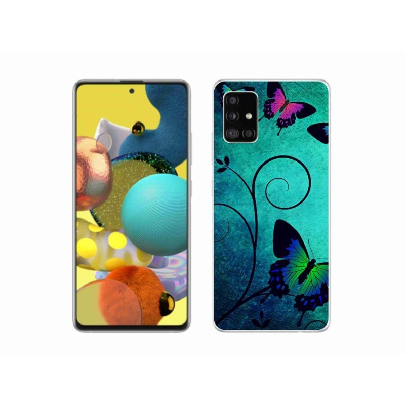 Gelový kryt mmCase na mobil Samsung Galaxy A51 - barevní motýli