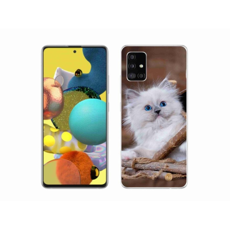 Gelový kryt mmCase na mobil Samsung Galaxy A51 - bílé kotě