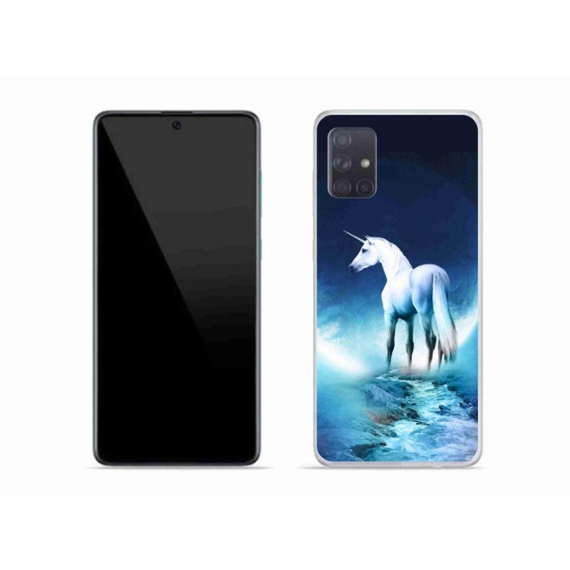 Gelový kryt mmCase na mobil Samsung Galaxy A51 - bílý jednorožec