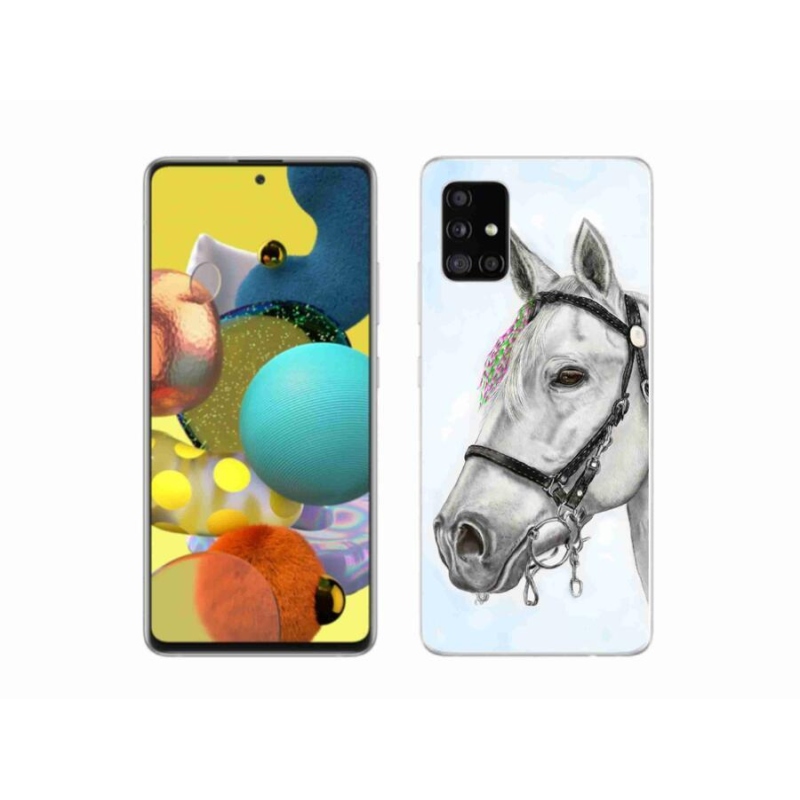Gelový kryt mmCase na mobil Samsung Galaxy A51 - bílý kůň 1