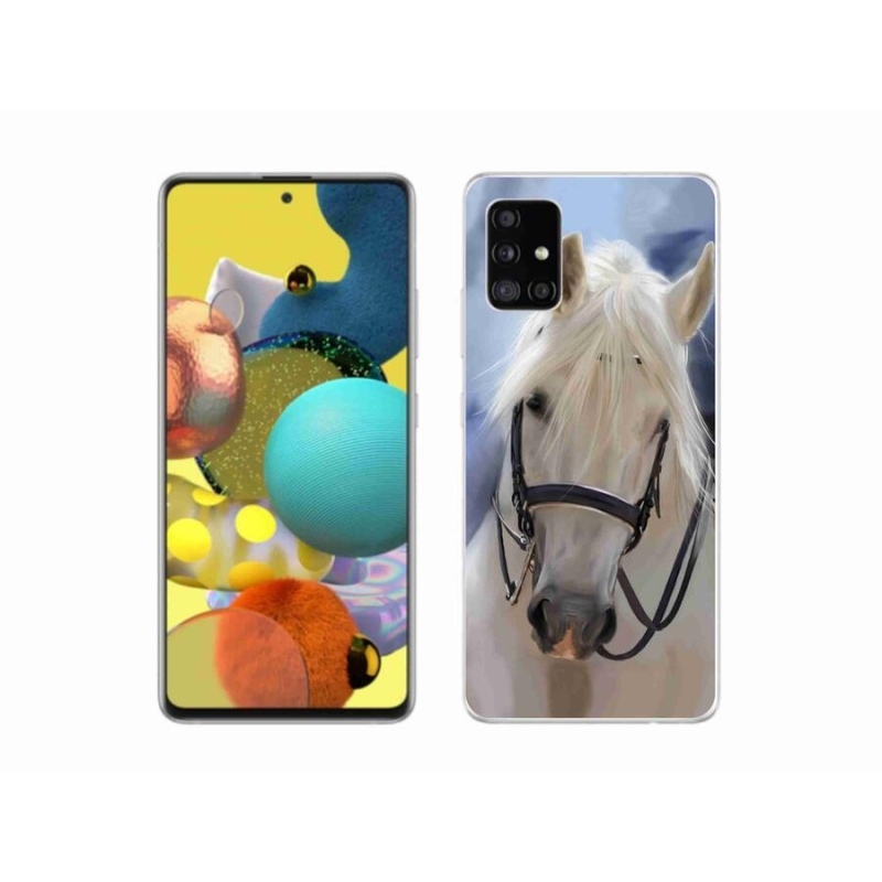Gelový kryt mmCase na mobil Samsung Galaxy A51 - bílý kůň
