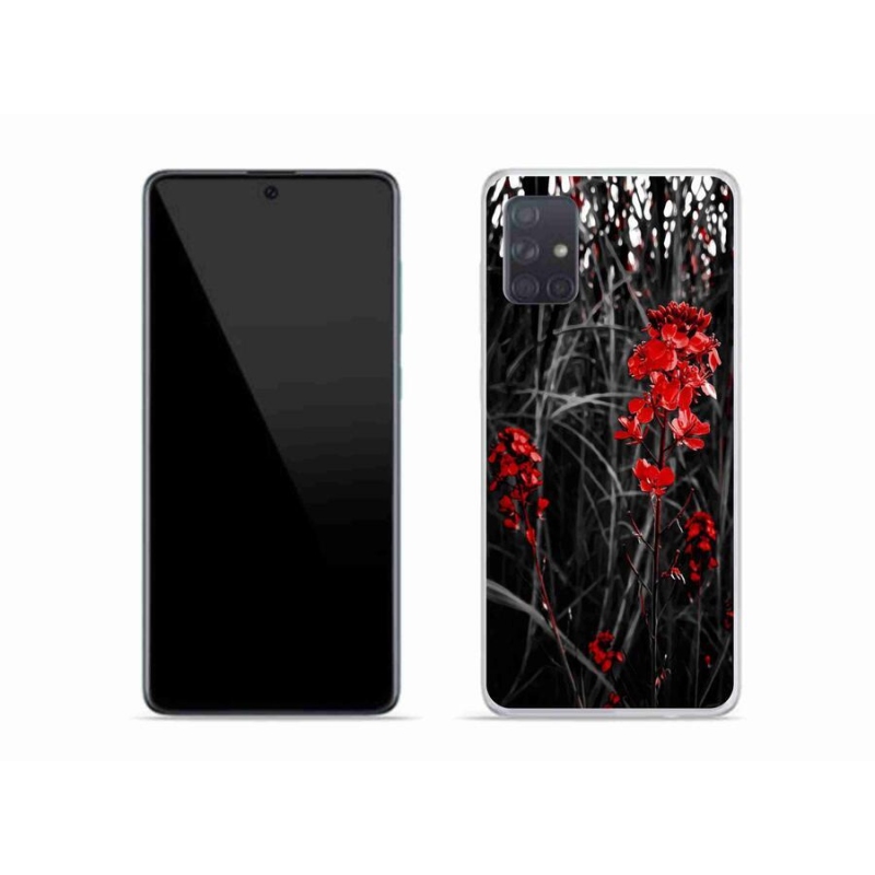 Gelový kryt mmCase na mobil Samsung Galaxy A51 - červená rostlina