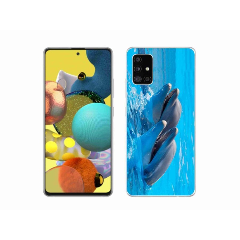 Gelový kryt mmCase na mobil Samsung Galaxy A51 - delfíni