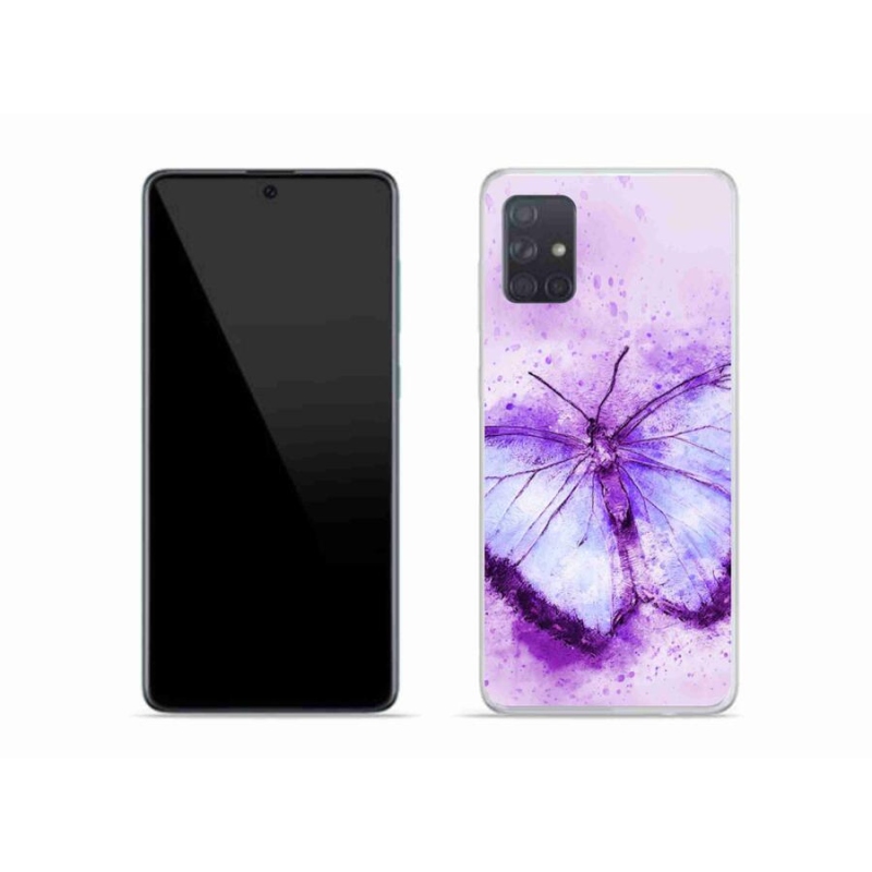 Gelový kryt mmCase na mobil Samsung Galaxy A51 - fialový motýl