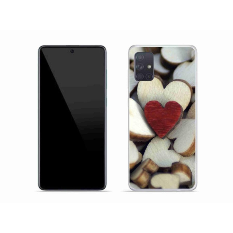 Gelový kryt mmCase na mobil Samsung Galaxy A51 - gravírované červené srdce
