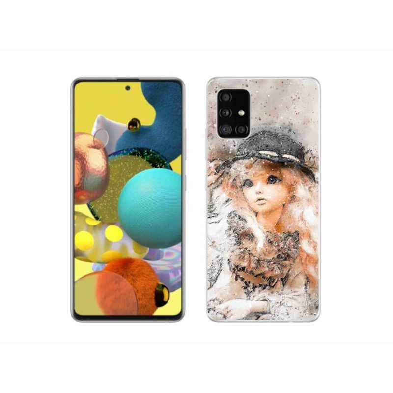 Gelový kryt mmCase na mobil Samsung Galaxy A51 - holčička s kloboukem