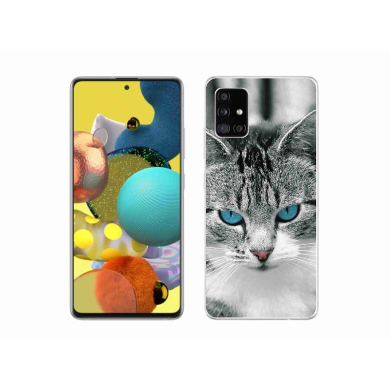 Gelový kryt mmCase na mobil Samsung Galaxy A51 - kočičí pohled 1