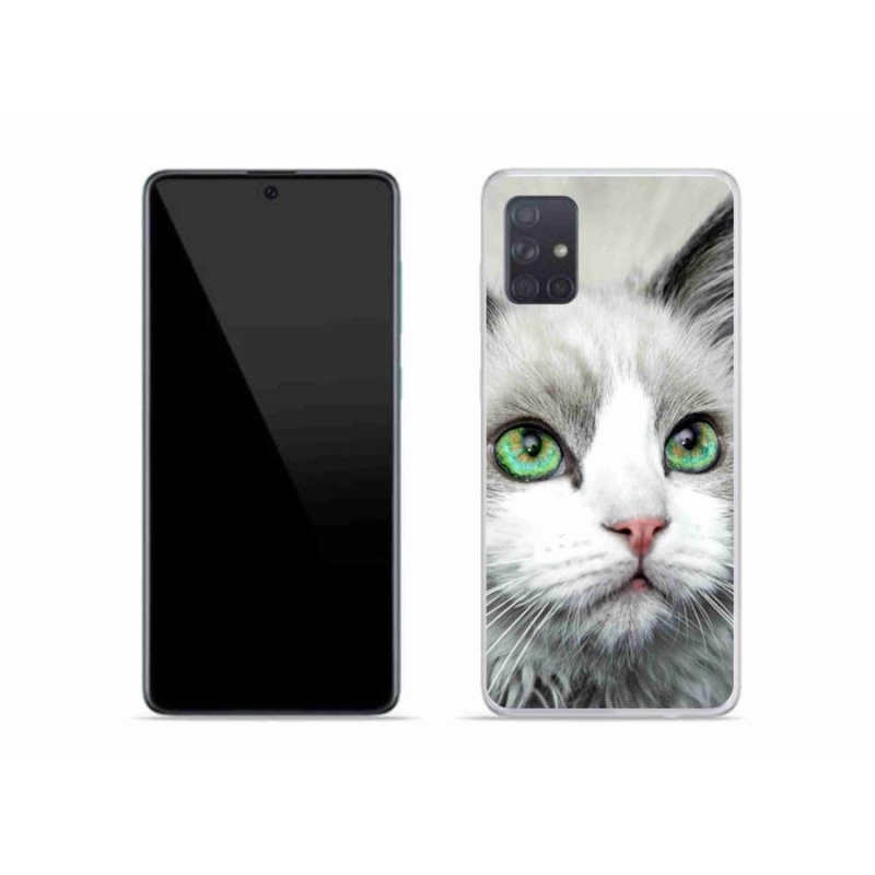 Gelový kryt mmCase na mobil Samsung Galaxy A51 - kočičí pohled