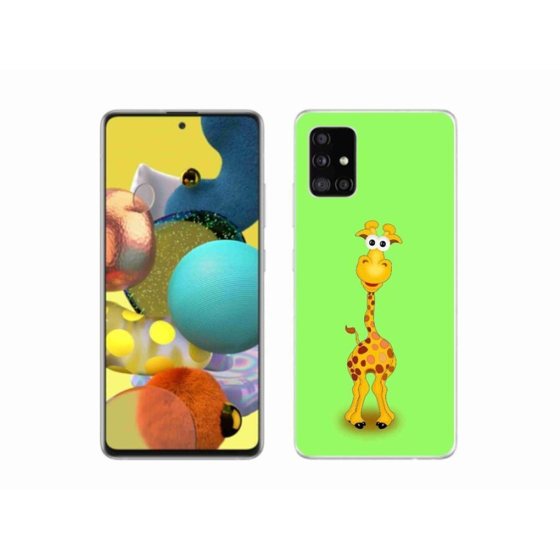 Gelový kryt mmCase na mobil Samsung Galaxy A51 - kreslená žirafa