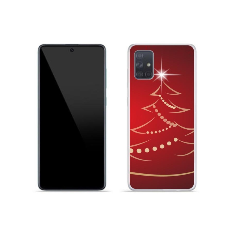 Gelový kryt mmCase na mobil Samsung Galaxy A51 - kreslený vánoční stromek