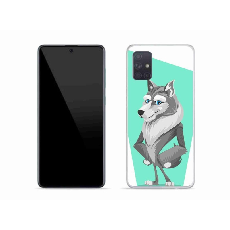 Gelový kryt mmCase na mobil Samsung Galaxy A51 - kreslený vlk