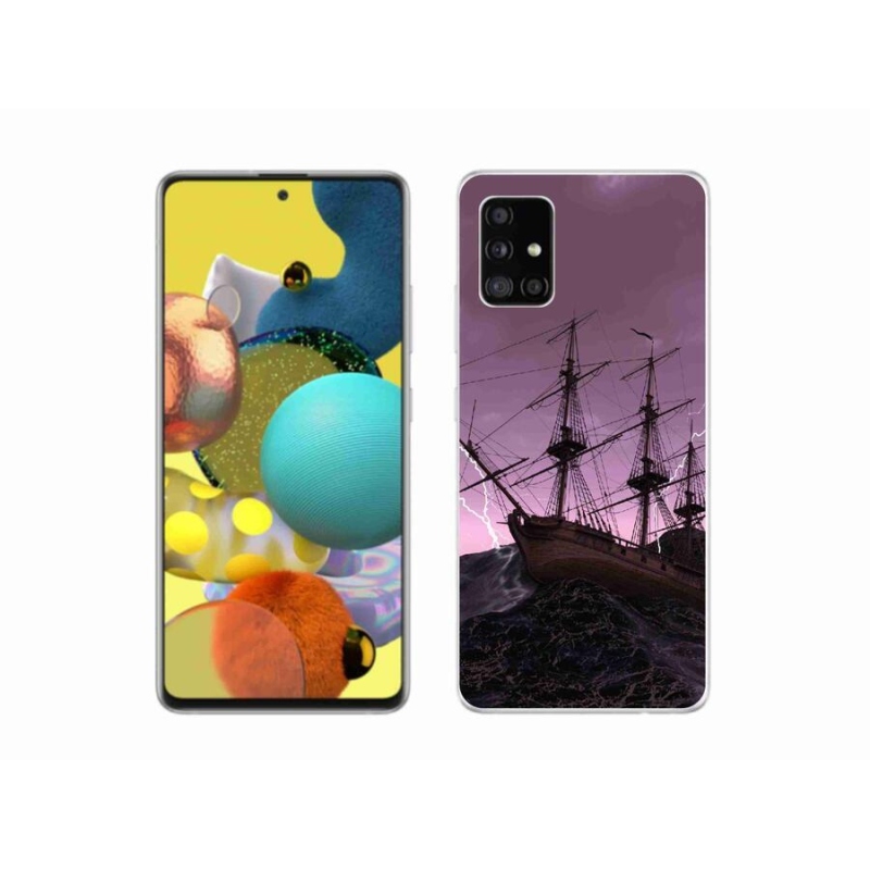 Gelový kryt mmCase na mobil Samsung Galaxy A51 - loď v bouři