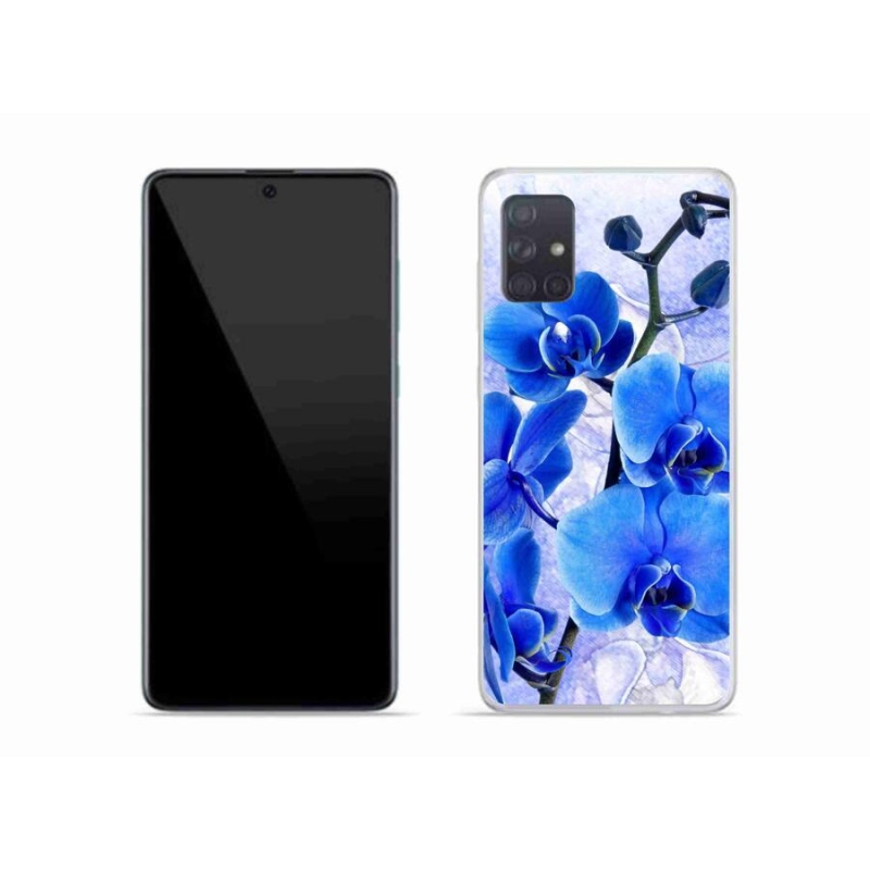 Gelový kryt mmCase na mobil Samsung Galaxy A51 - modré květy