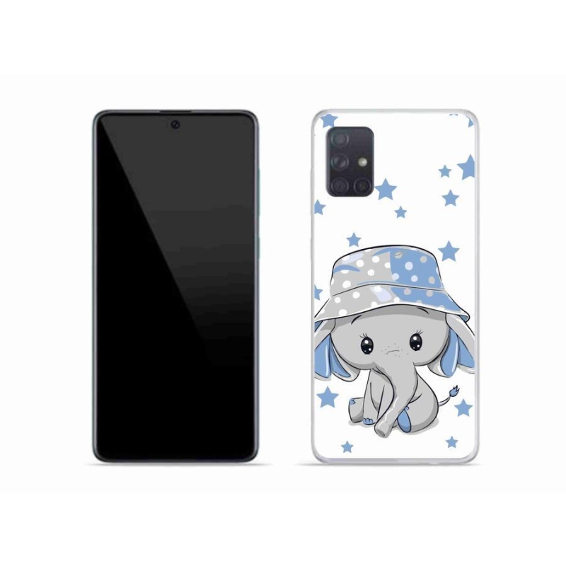 Gelový kryt mmCase na mobil Samsung Galaxy A51 - modrý slon