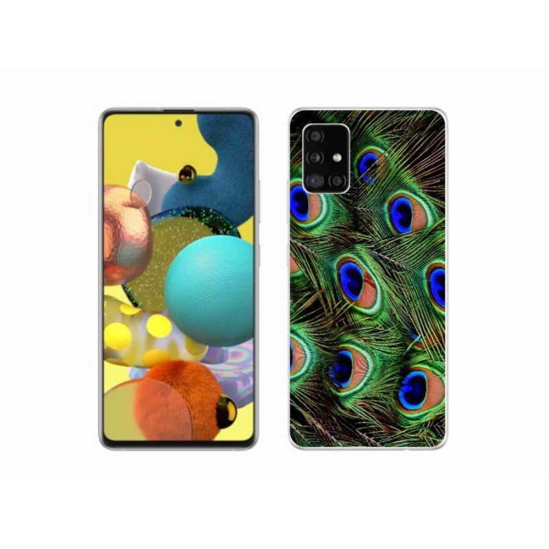 Gelový kryt mmCase na mobil Samsung Galaxy A51 - paví peří