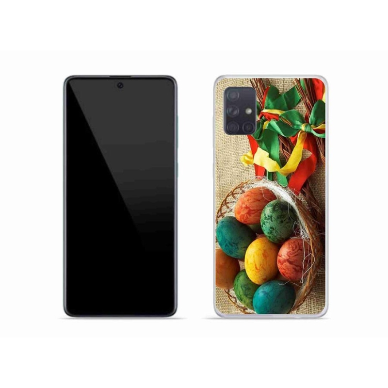 Gelový kryt mmCase na mobil Samsung Galaxy A51 - pomlázky a vajíčka