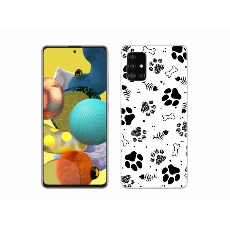 Gelový kryt mmCase na mobil Samsung Galaxy A51 - psí tlapky 1