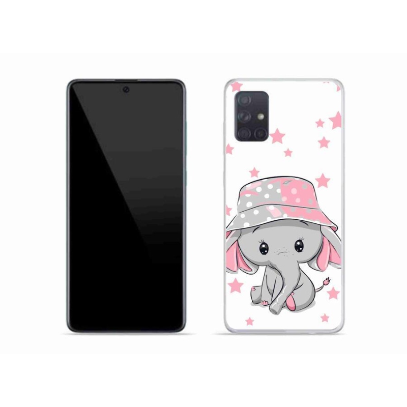 Gelový kryt mmCase na mobil Samsung Galaxy A51 - růžový slon