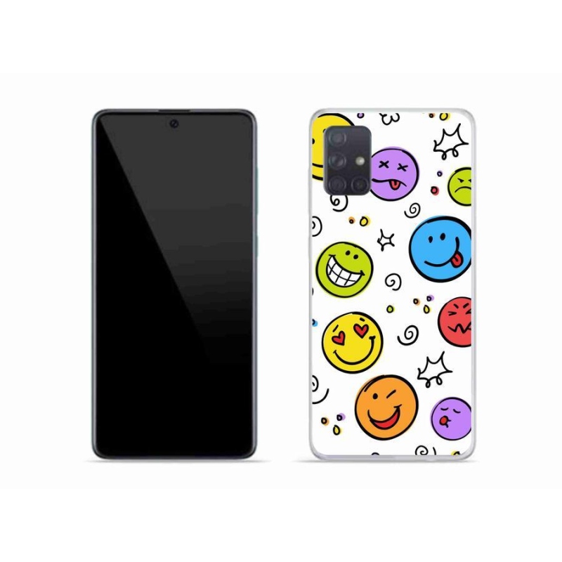 Gelový kryt mmCase na mobil Samsung Galaxy A51 - smajlíci
