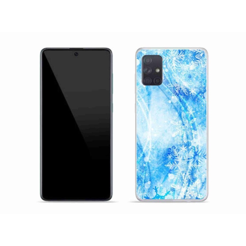Gelový kryt mmCase na mobil Samsung Galaxy A51 - sněhové vločky