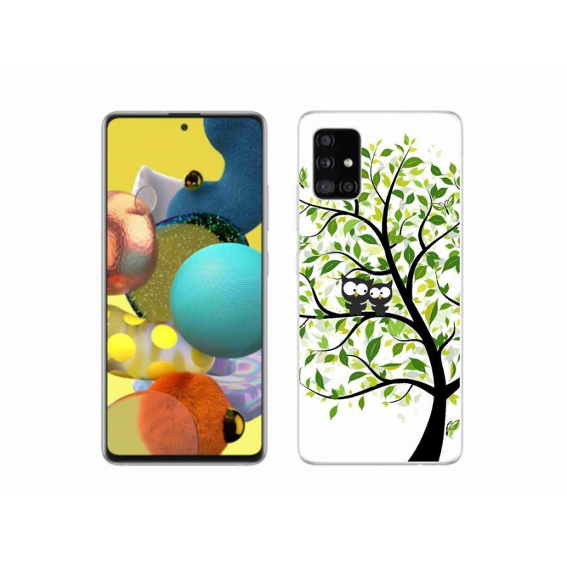 Gelový kryt mmCase na mobil Samsung Galaxy A51 - sovičky na stromě