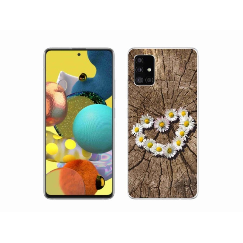 Gelový kryt mmCase na mobil Samsung Galaxy A51 - srdce z kopretin