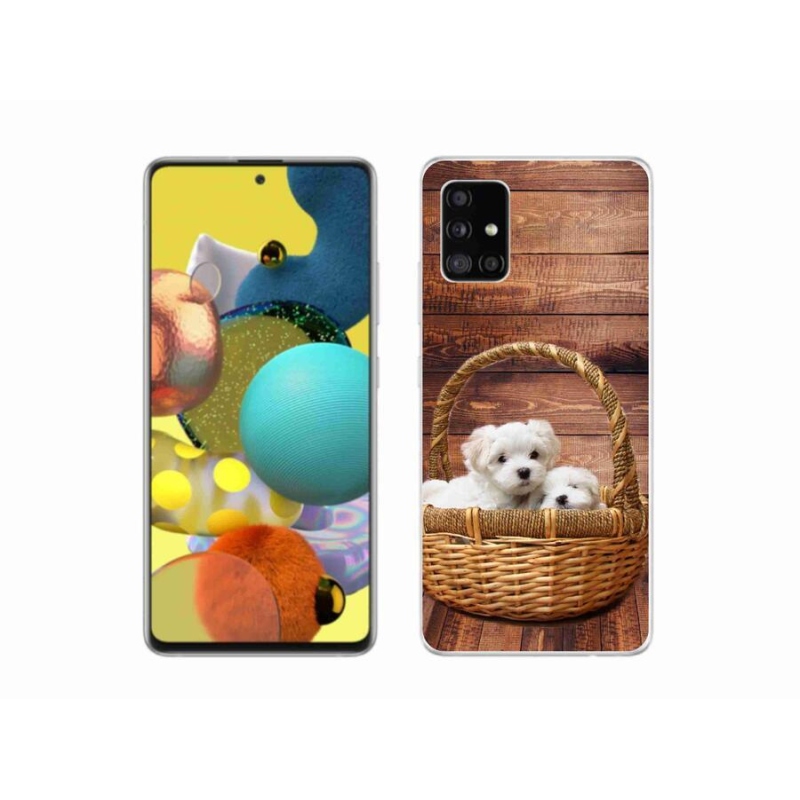 Gelový kryt mmCase na mobil Samsung Galaxy A51 - štěňátka